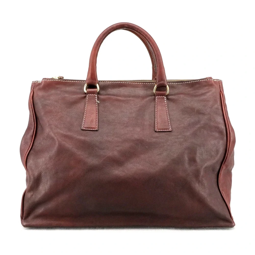 My Choice Leather Briefcase Womens Burgundy Bag Handbag Zip Lined Magnetic Italy